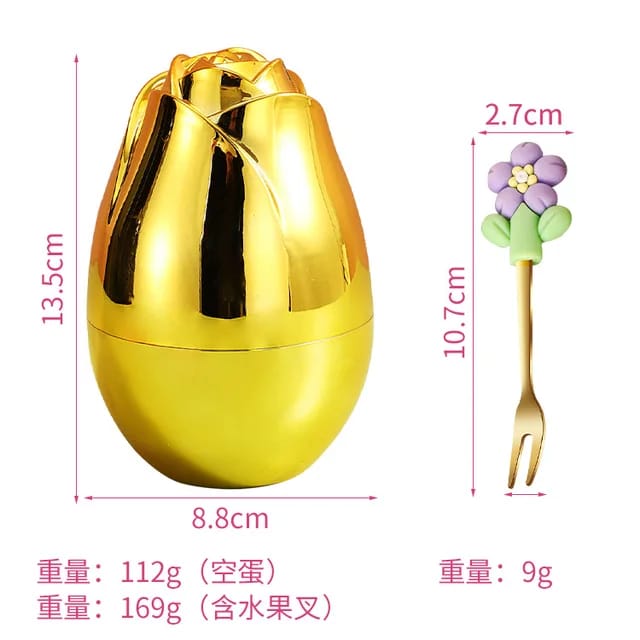 Buy Luxury Rose-Shaped Fruit Fork Set –