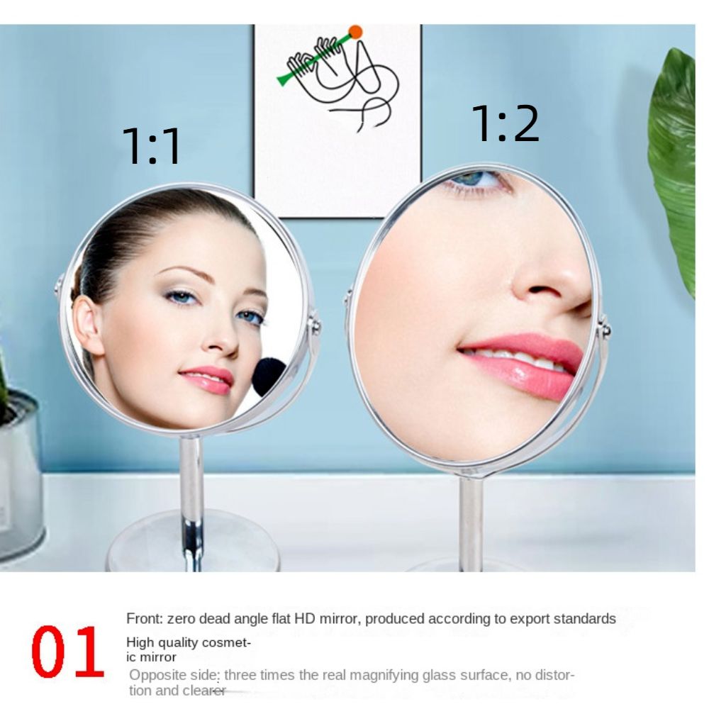 360° Rotatable Stand Makeup Mirror Desktop Double Cosmetic Mirror