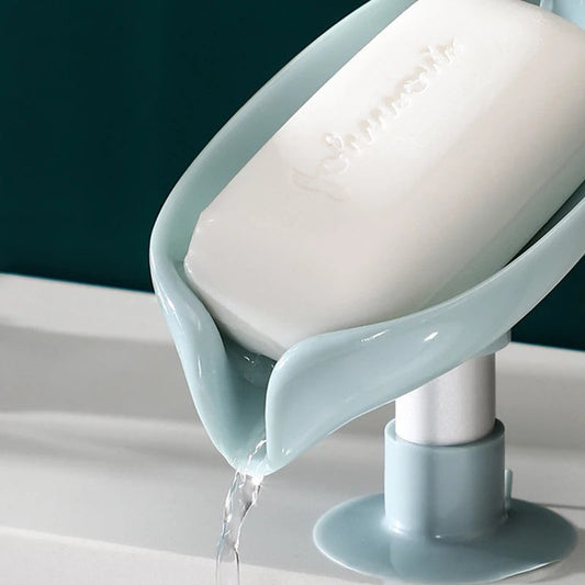 Leaf Shape Soap Box Drain Soap Holder Box Bathroom Accessories Toilet