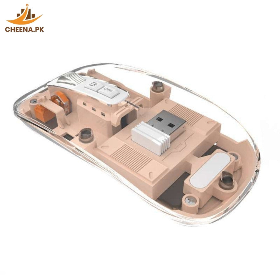 Transparent Wireless + Bluetooth Dual-Mode Rechargeable Mouse