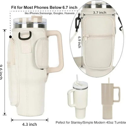 40oz Neoprene Water Bottle Carrier Bag For Quencher Cup Sleeve