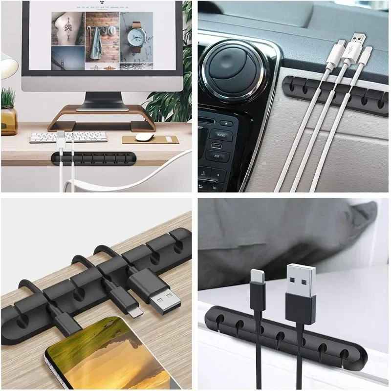 Silicone USB Cable Organizer Charging Cable Winder Desktop
