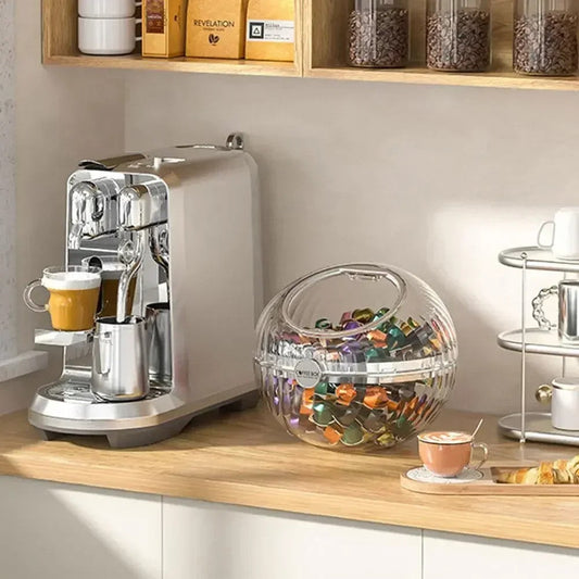 Transparent Spherical Coffee Capsules Storage Box Large Desktop