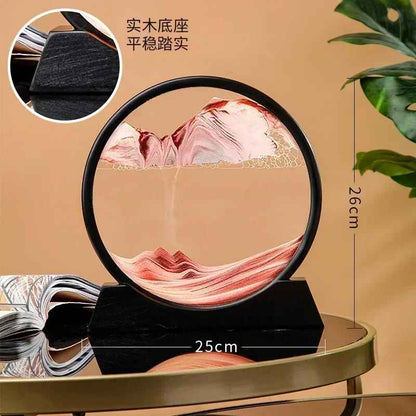 3D Moving Sand Art Picture Round Glass Deep Sea Sandscape