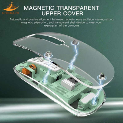Transparent Wireless + Bluetooth Dual-Mode Rechargeable Mouse