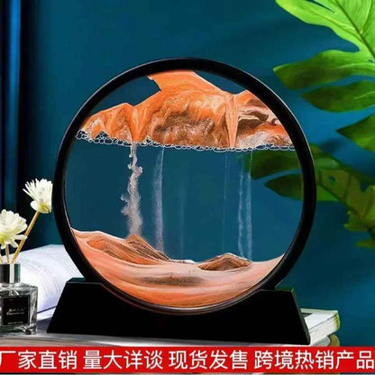 3D Moving Sand Art Picture Round Glass Deep Sea Sandscape