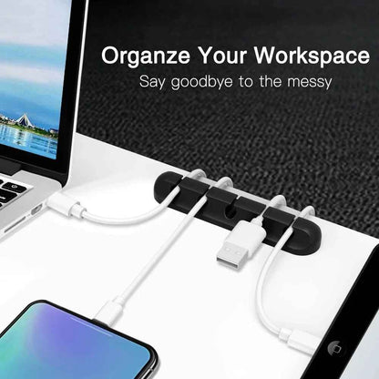 Silicone USB Cable Organizer Charging Cable Winder Desktop