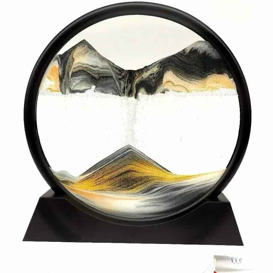 3D Moving Sand Art Picture Round Glass Deep Sea Sandscape
