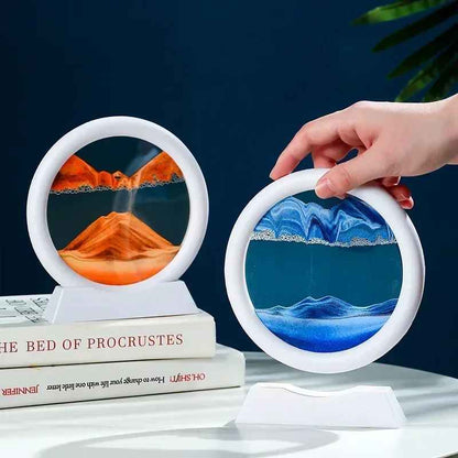 3D Moving Sand Art Picture Round Glass Deep Sea Sandscape