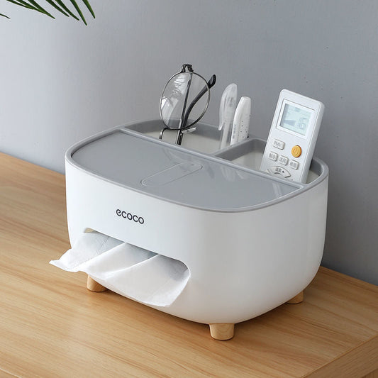 Newest Tissue Box Napkin Holder Remote Control Storage Desk Organizer