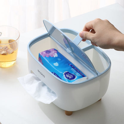 Newest Tissue Box Napkin Holder Remote Control Storage Desk Organizer